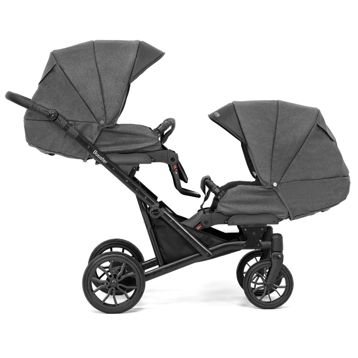 Kunert Booster Black Graphite Tandem Duowagen met 2 Autostoelen