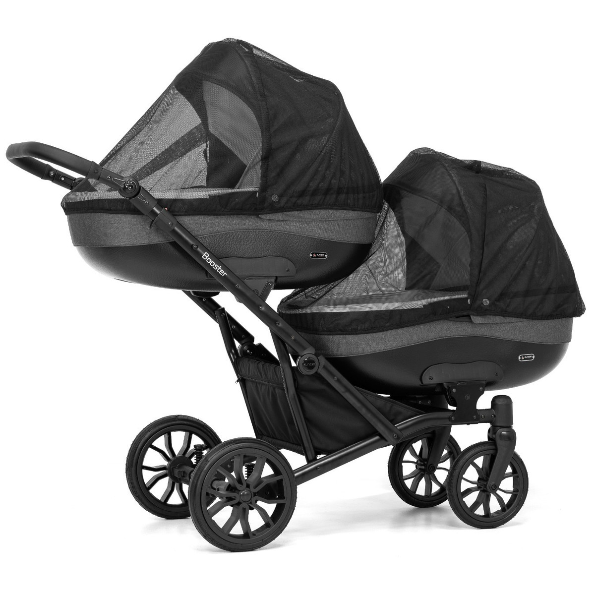 Kunert Booster Black Graphite Tandem Duowagen met 2 Autostoelen