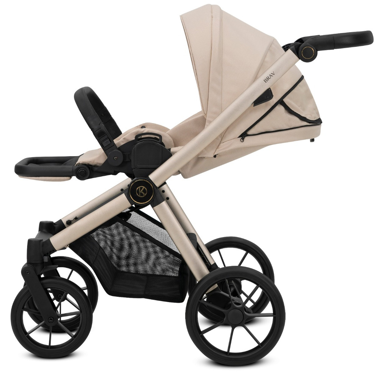 Kunert Brav Black/Champagne 2-in-1 Kinderwagen