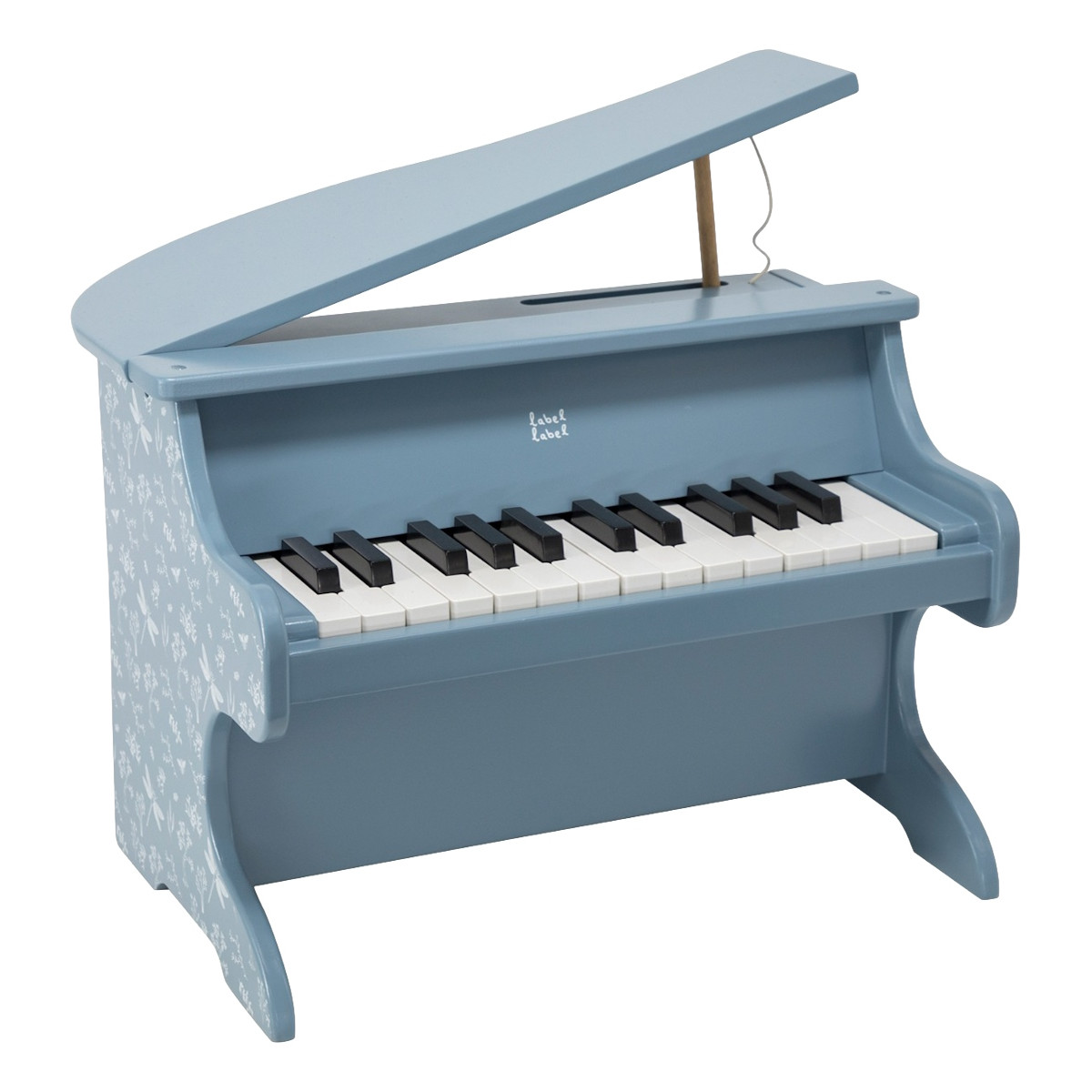 Label Label Blauw Houten Piano