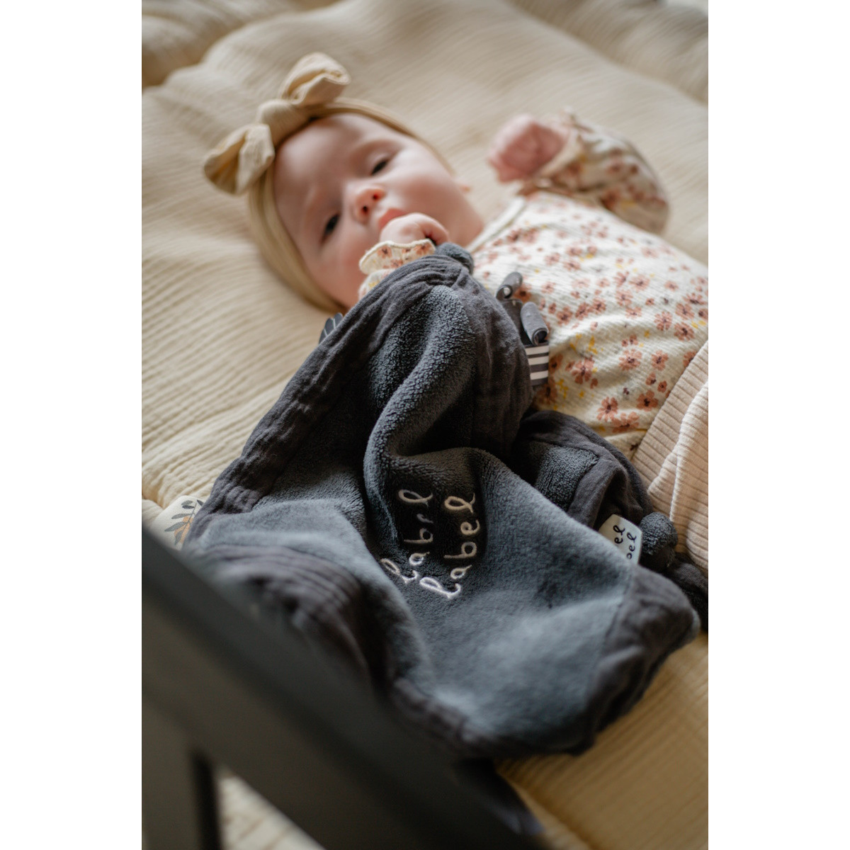 Label Label Donkerblauw Knuffeldoekje