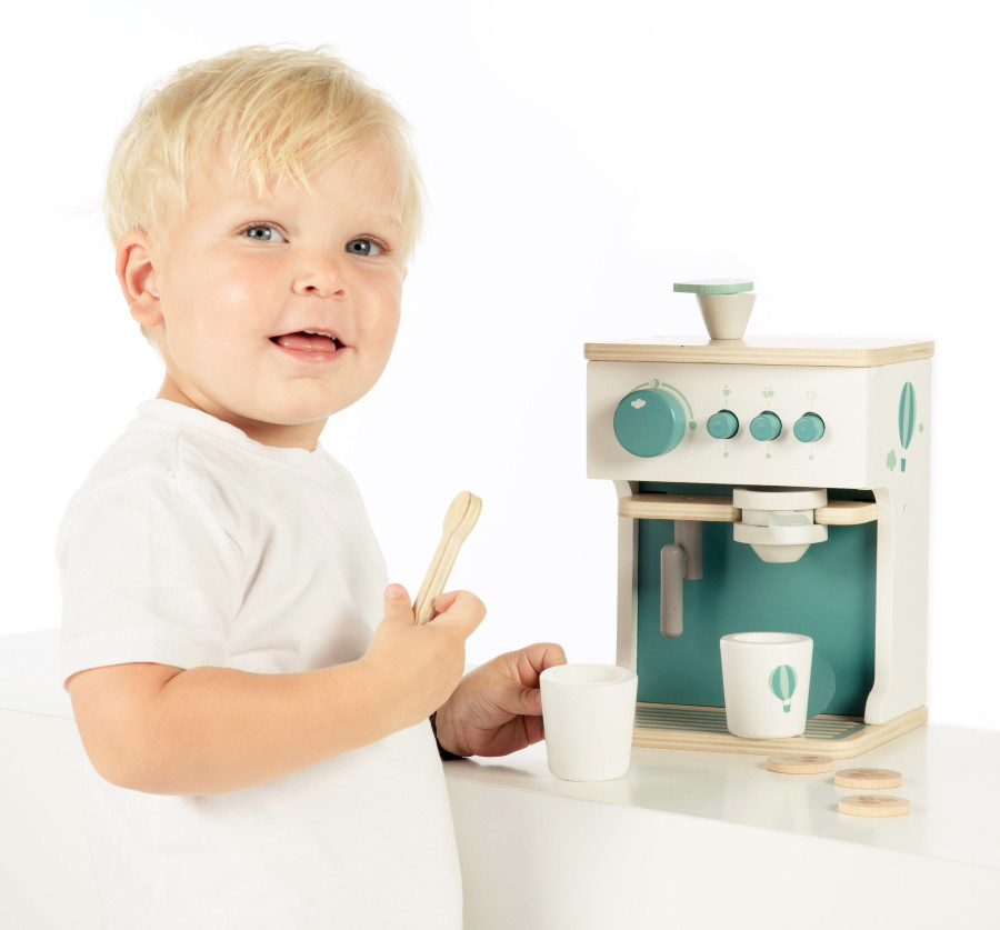 Label Label Groen Houten Espresso Machine