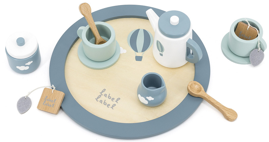 Label Label Groen Houten Theeservies Set