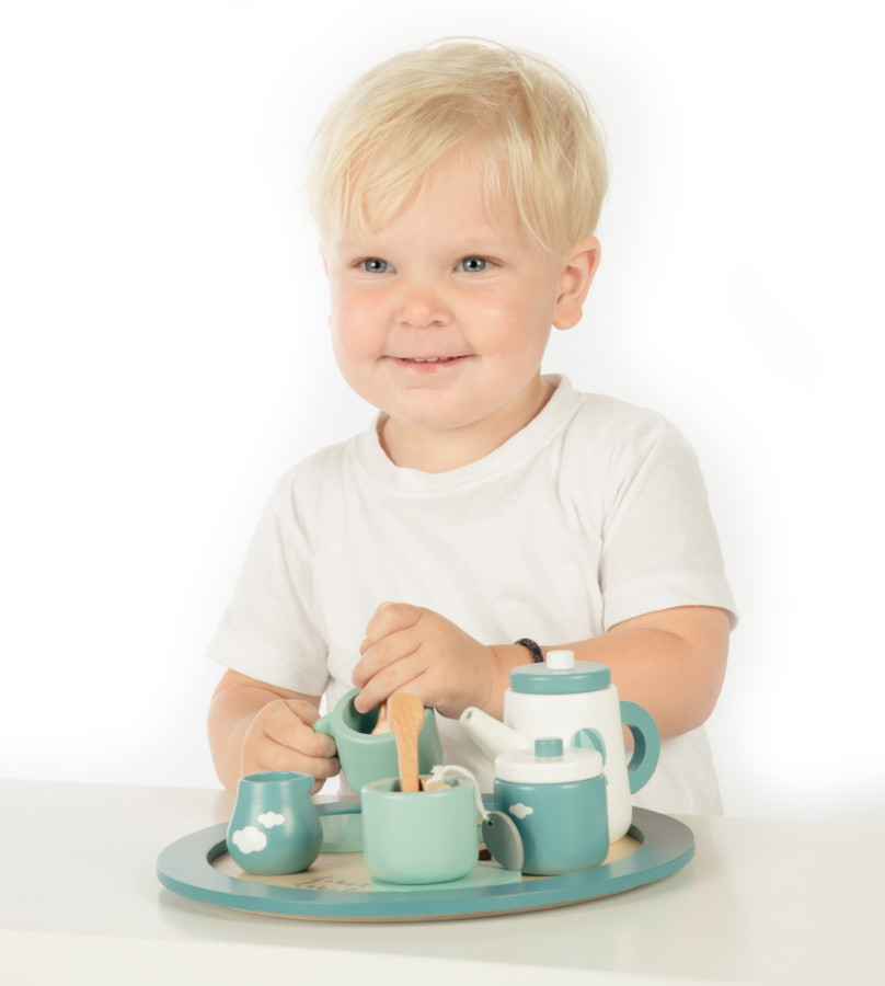 Label Label Groen Houten Theeservies Set