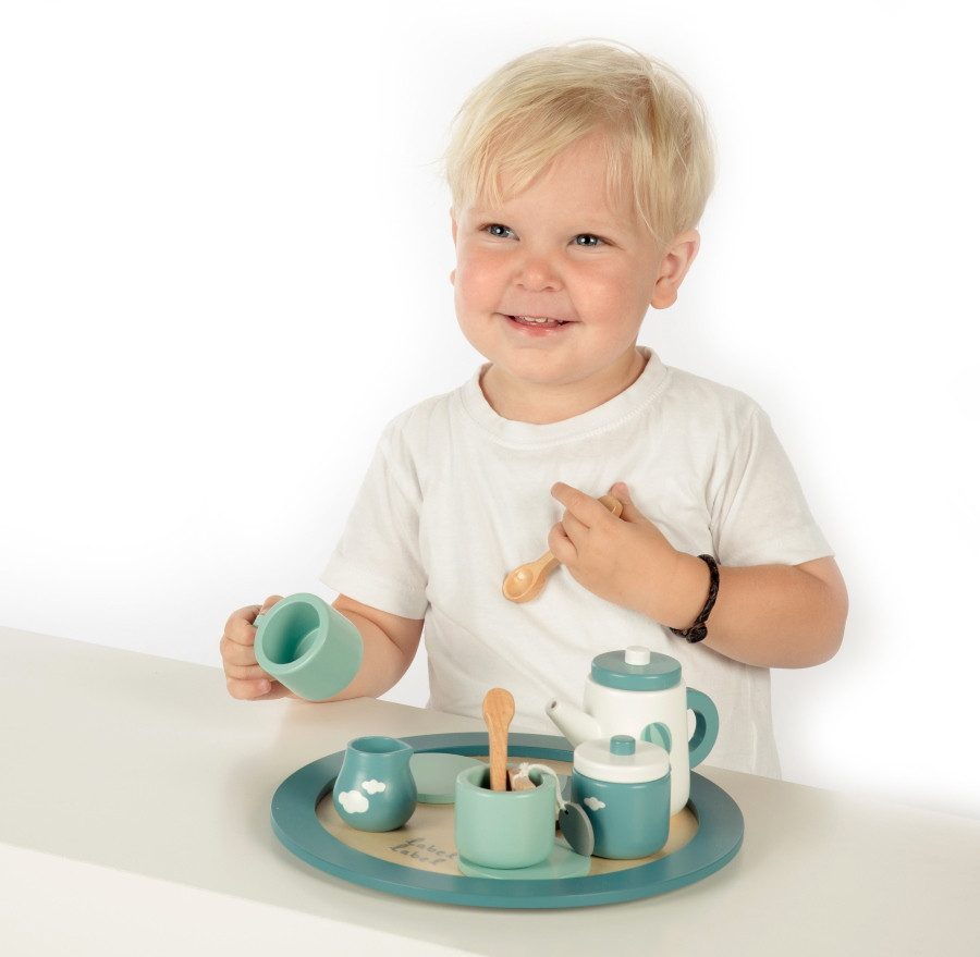 Label Label Groen Houten Theeservies Set