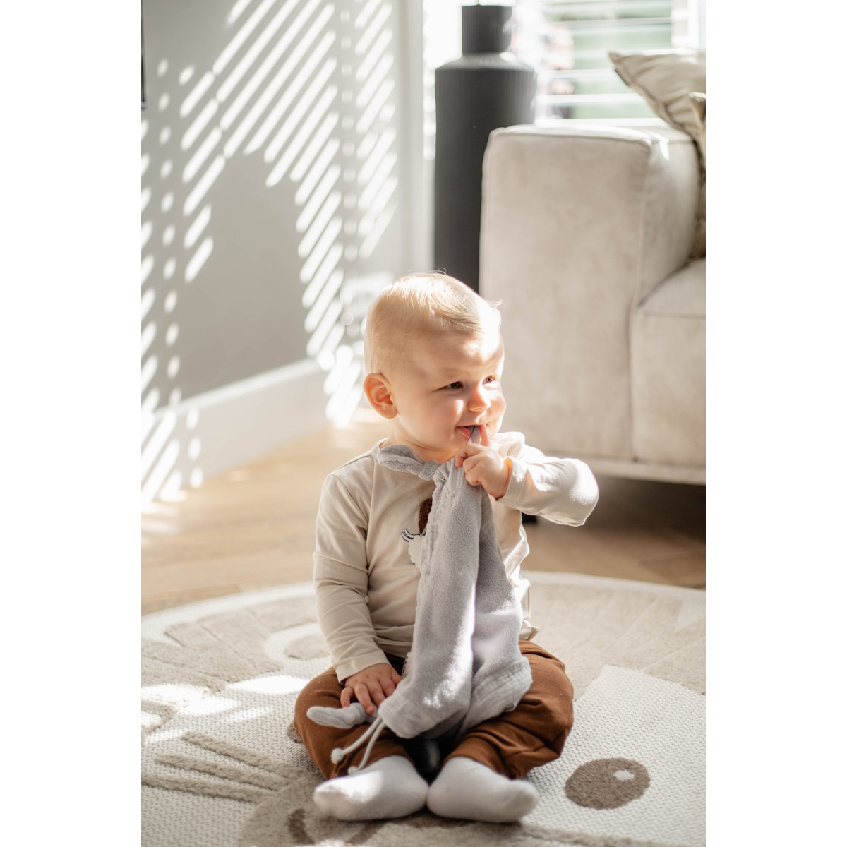 Label Label Lichtgrijs Knuffeldoekje