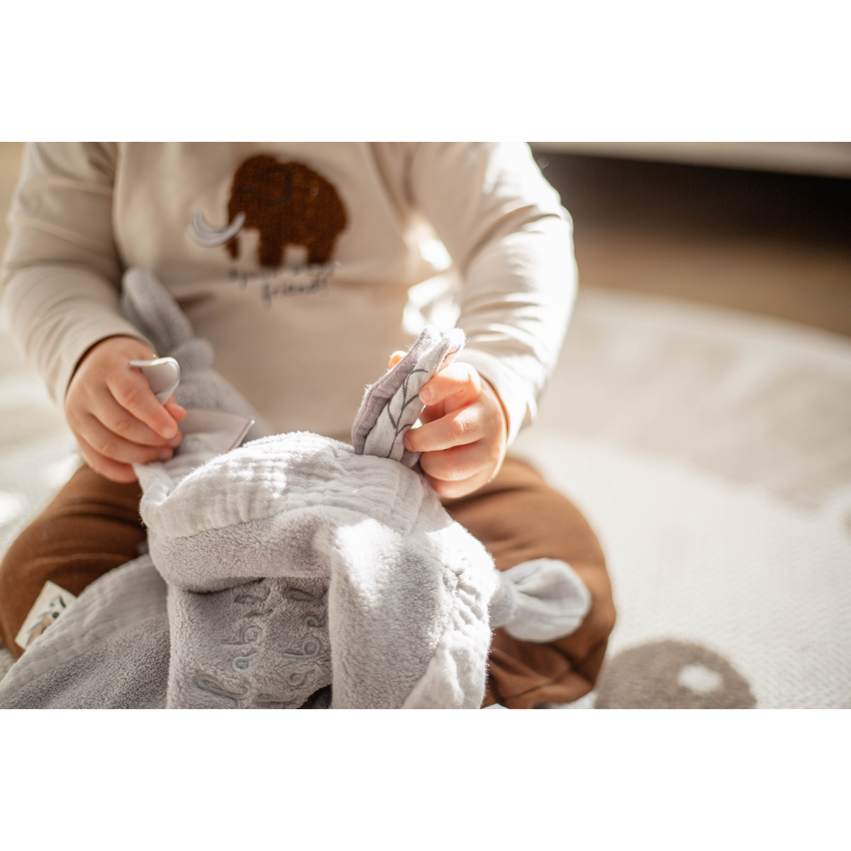 Label Label Lichtgrijs Knuffeldoekje