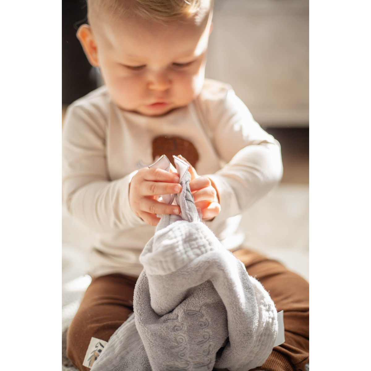 Label Label Lichtgrijs Knuffeldoekje