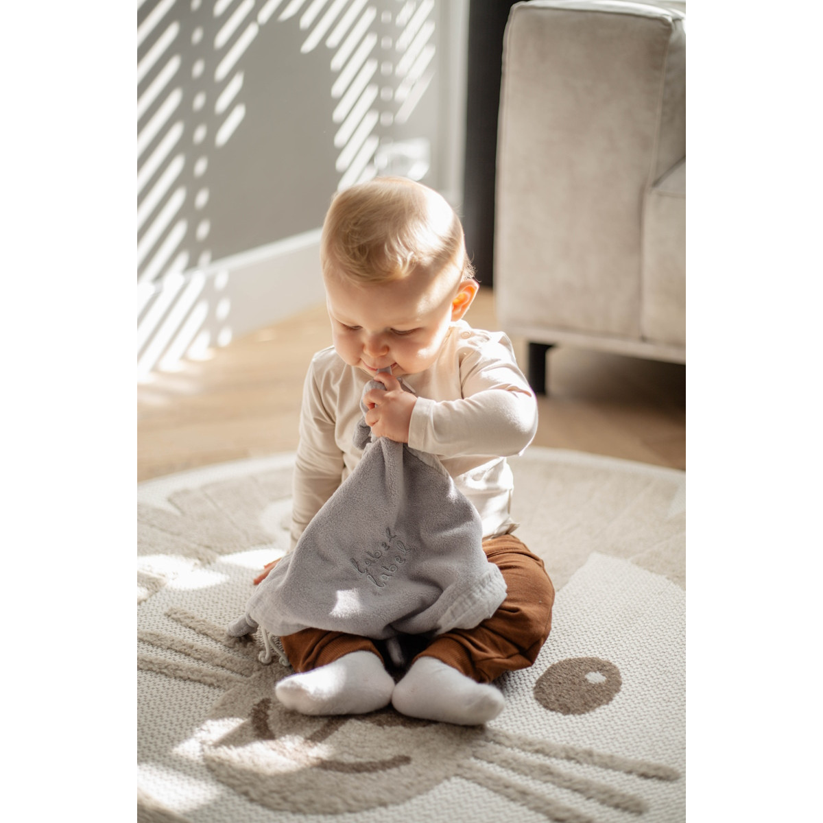 Label Label Lichtgrijs Knuffeldoekje