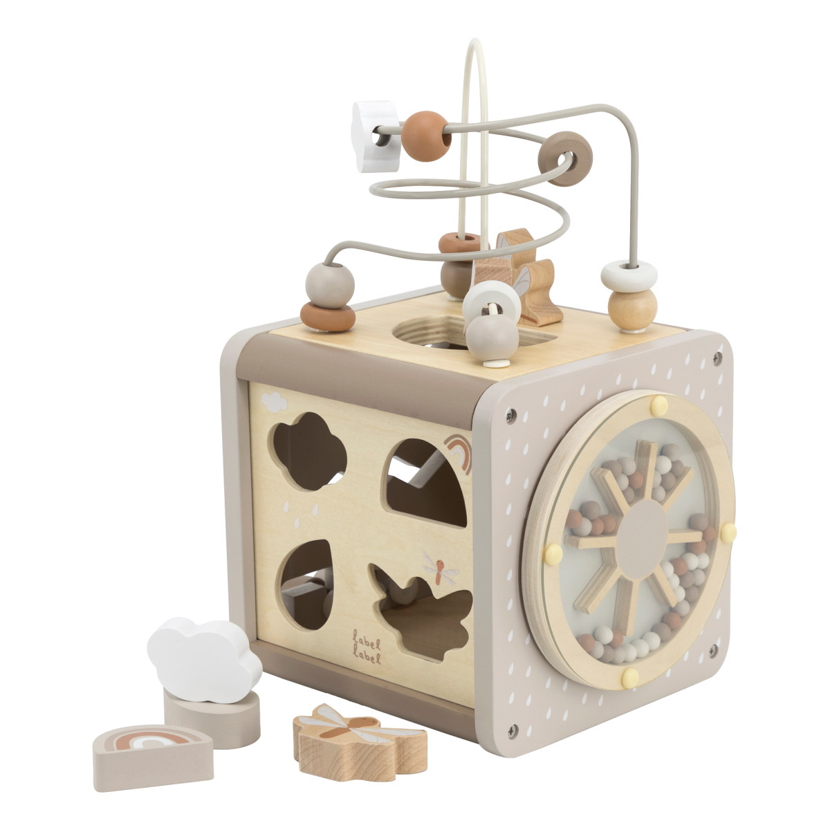 Label Label Nougat Houten Activiteitenkubus