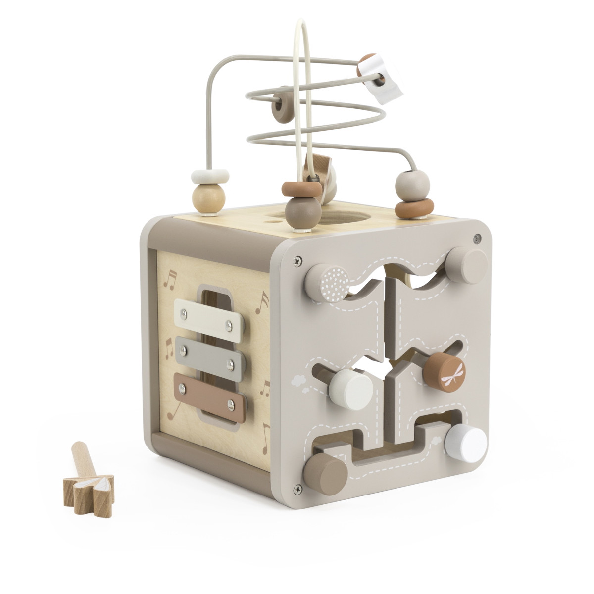 Label Label Nougat Houten Activiteitenkubus