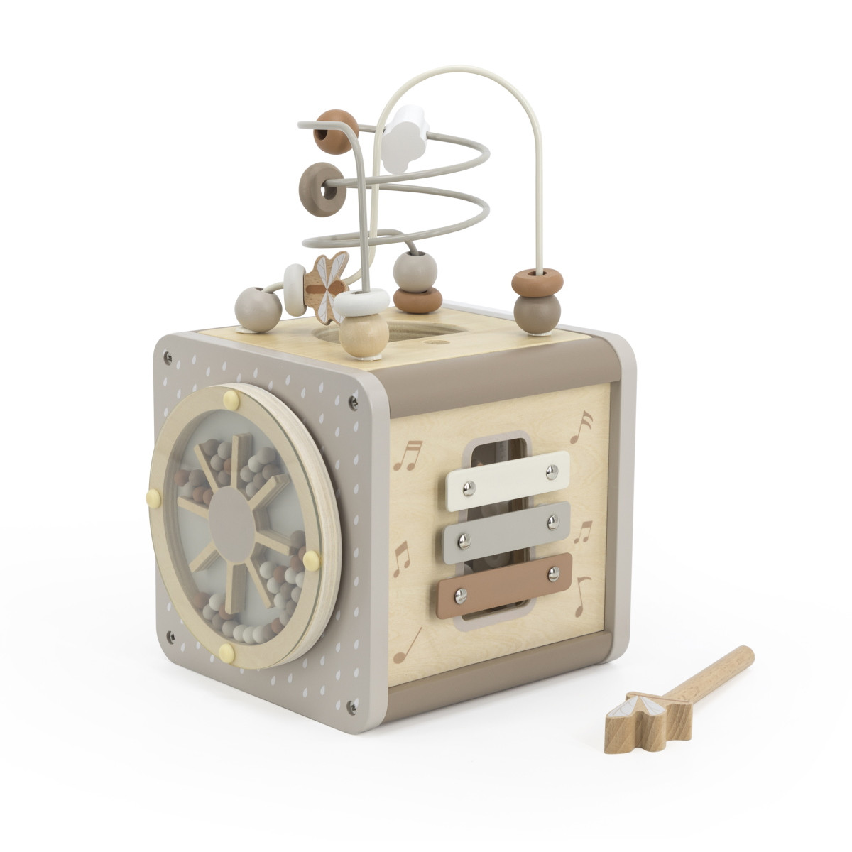 Label Label Nougat Houten Activiteitenkubus