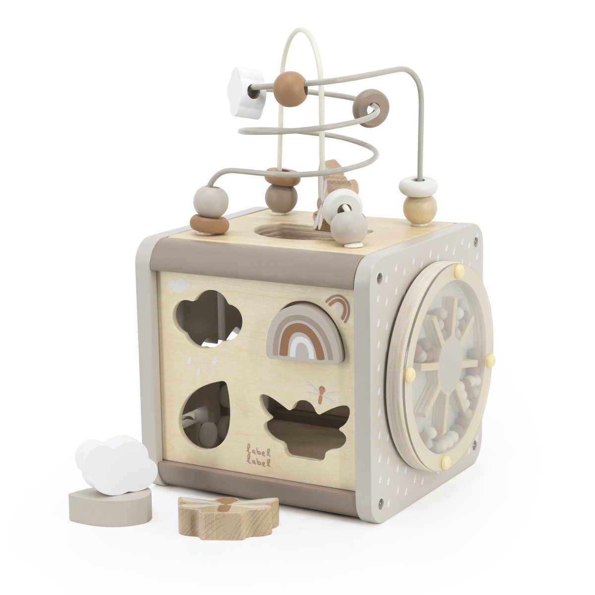 Label Label Nougat Houten Activiteitenkubus