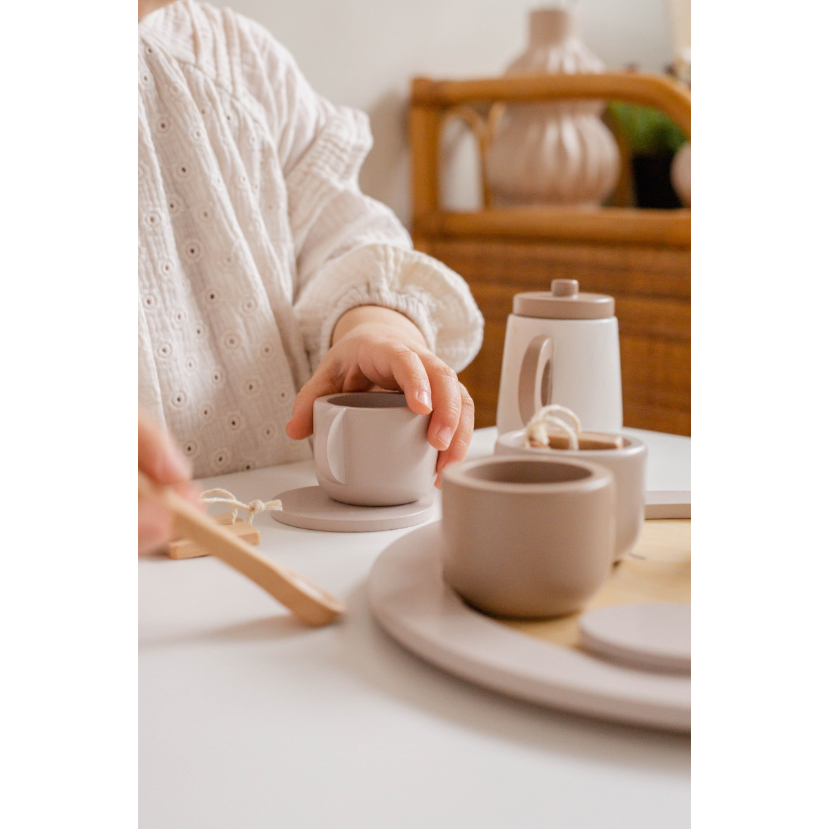 Label Label Nougat Houten Theeservies Set