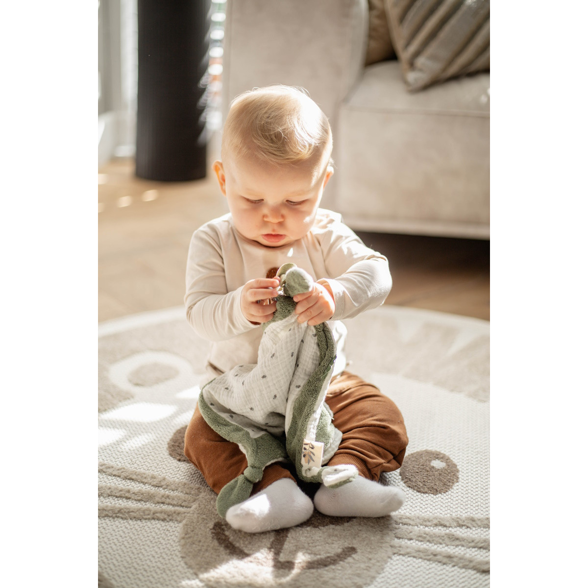 Label Label Olijf Donkergroen Knuffeldoekje