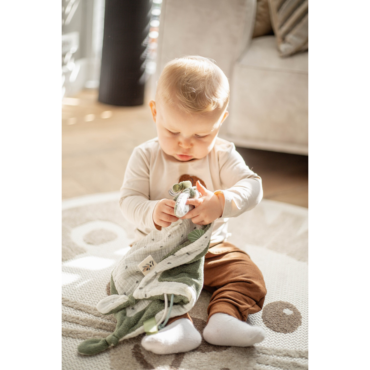 Label Label Olijf Donkergroen Knuffeldoekje