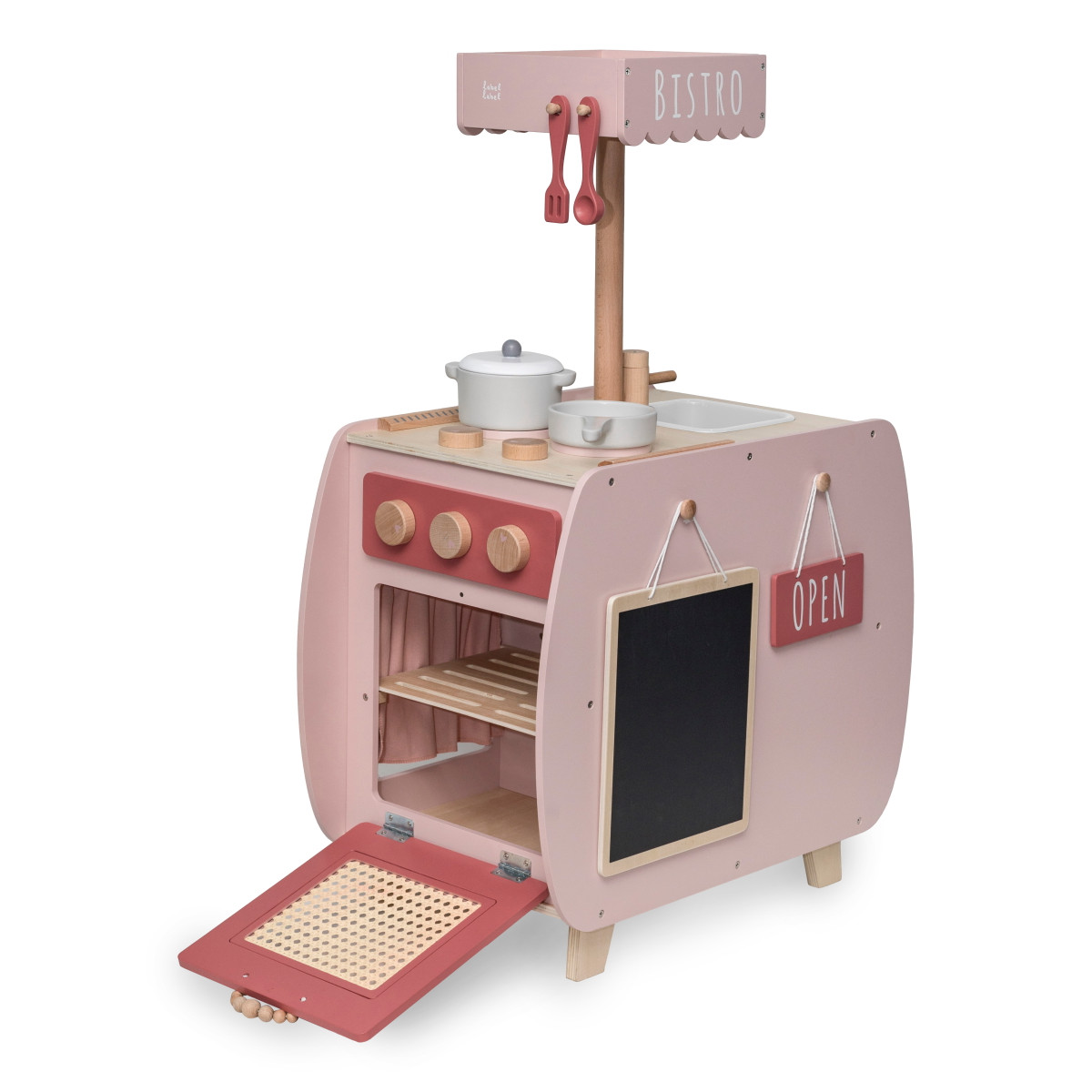 Label Label Roze Houten Bistro Keuken