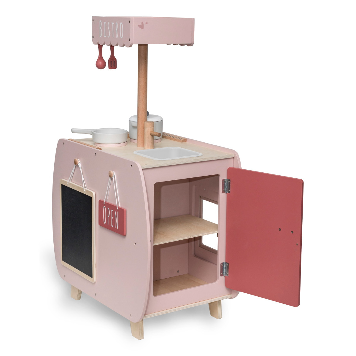 Label Label Roze Houten Bistro Keuken