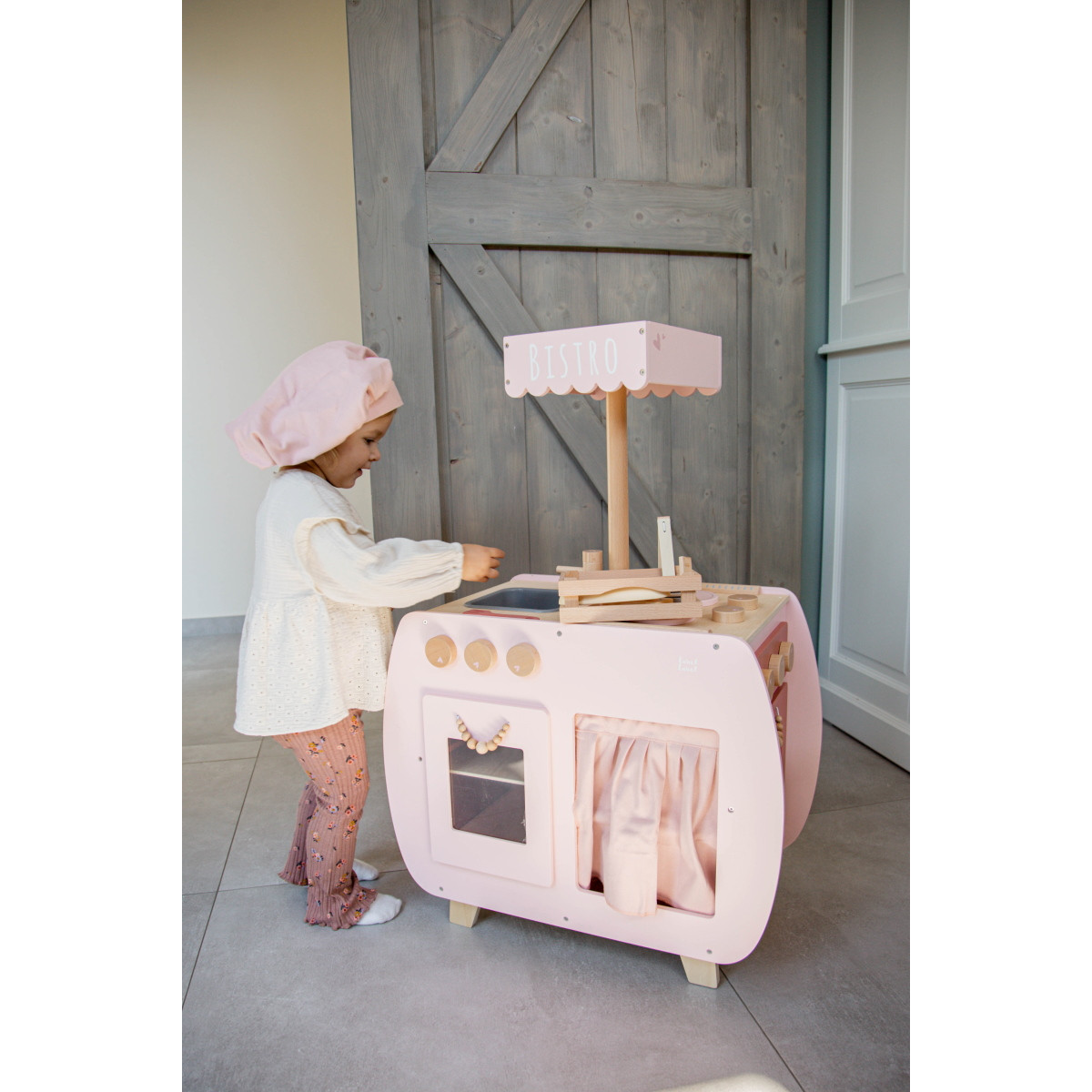 Label Label Roze Houten Bistro Keuken