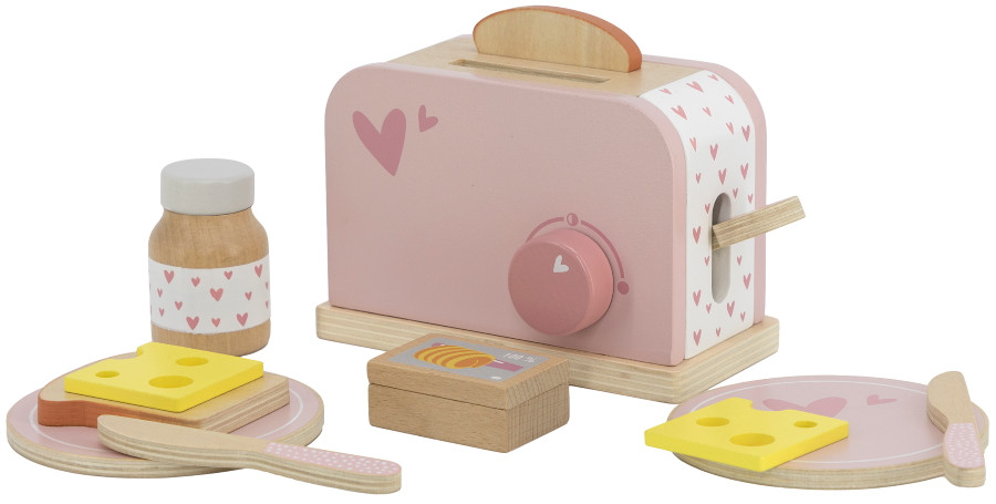 Label Label Roze Houten Broodrooster