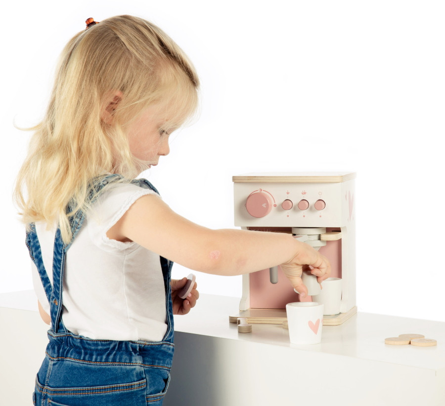 Label Label Roze Houten Espresso Machine