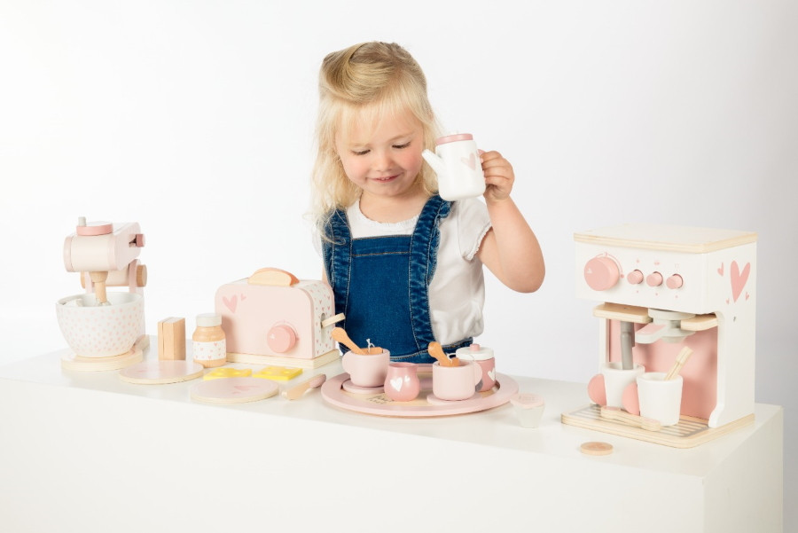 Label Label Roze Houten Espresso Machine