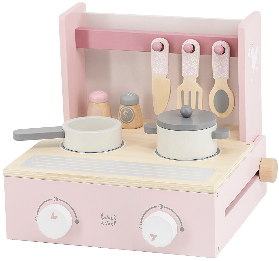 Label Label Roze Houten Kookstel