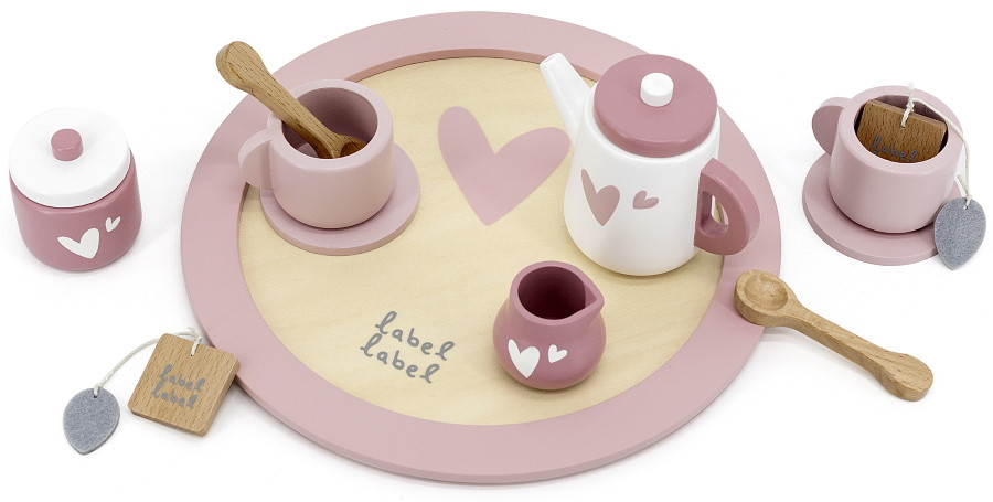 Label Label Roze Houten Theeservies Set