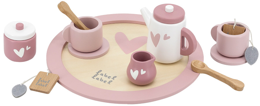 Label Label Roze Houten Theeservies Set