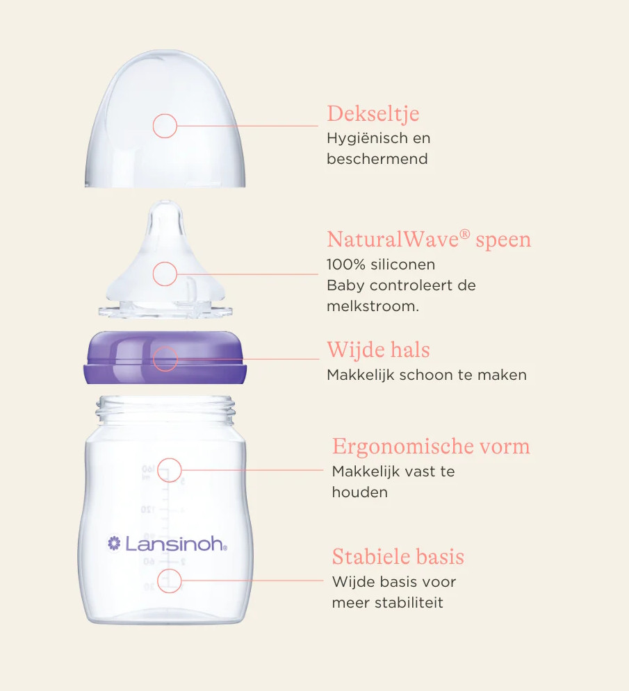 Lansinoh 240 ml Natural Wave Fles