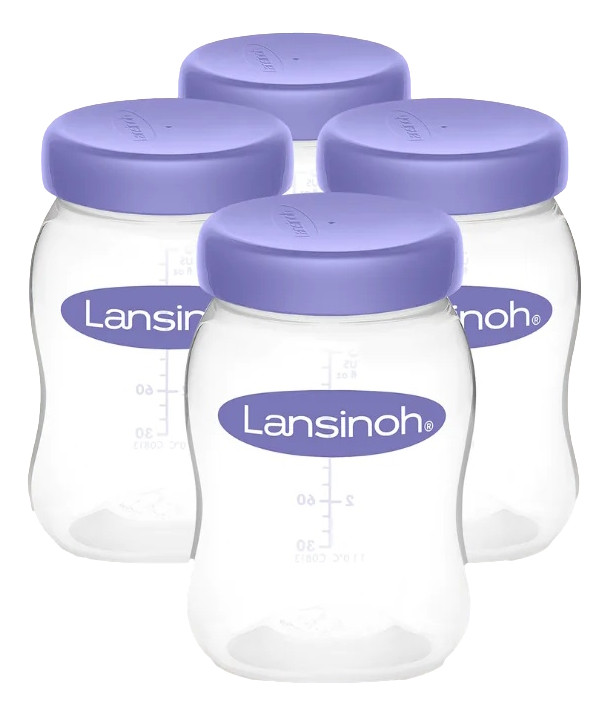 Lansinoh 4 x 160 ml Natural Wave Bewaarflesjes voor Moedermelk