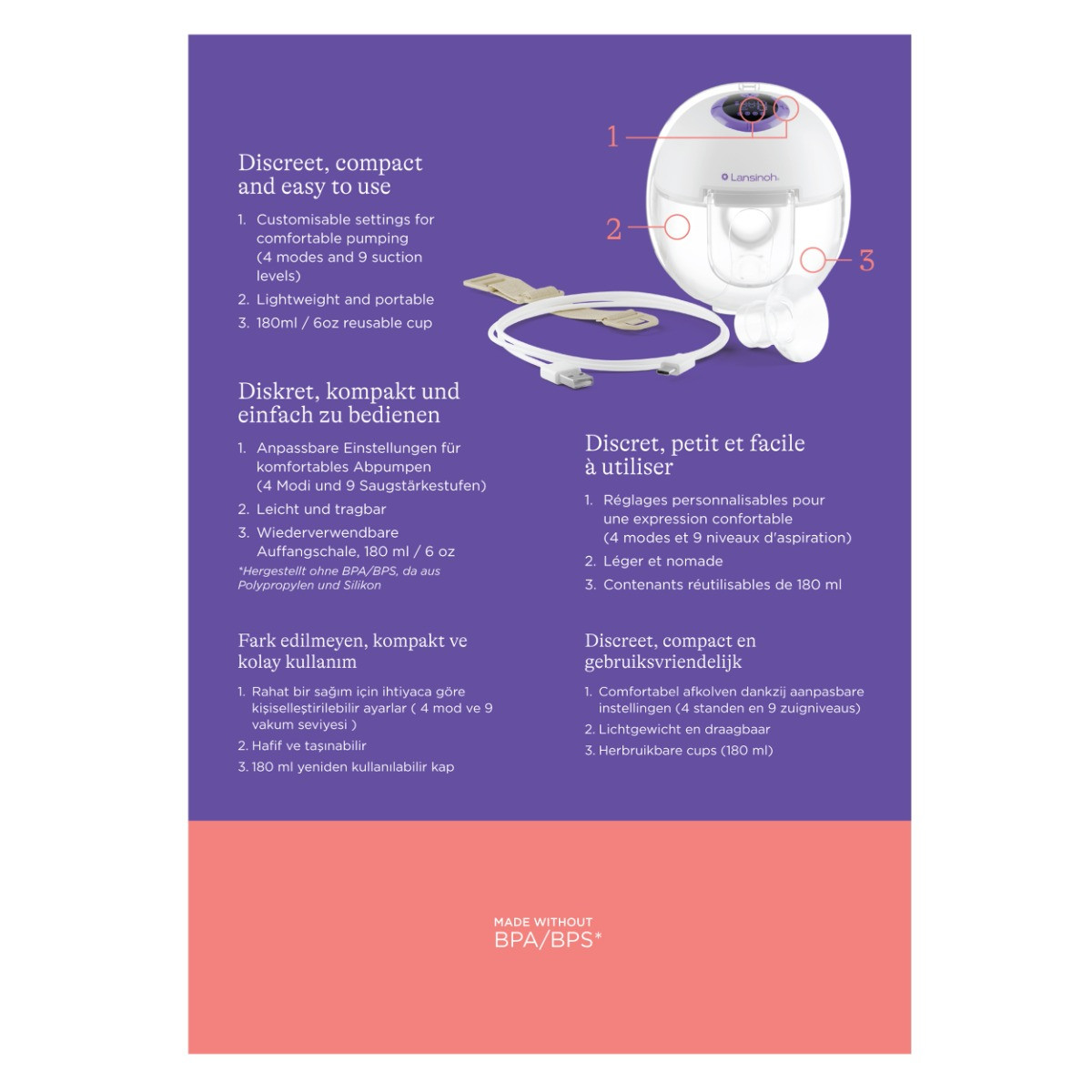 Lansinoh Hands-Free Elektrische Borstkolf