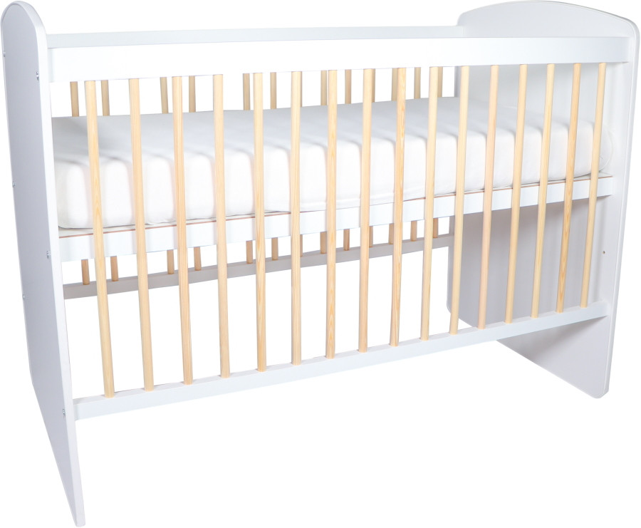 MamaLoes Ledikant Karolina Wit/Naturel 60 x 120 cm