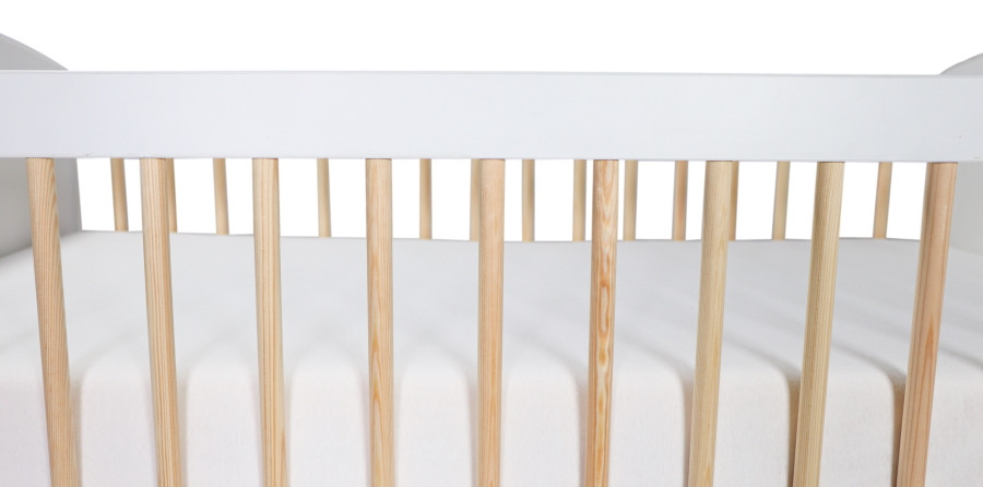 MamaLoes Ledikant Karolina Wit/Naturel 60 x 120 cm