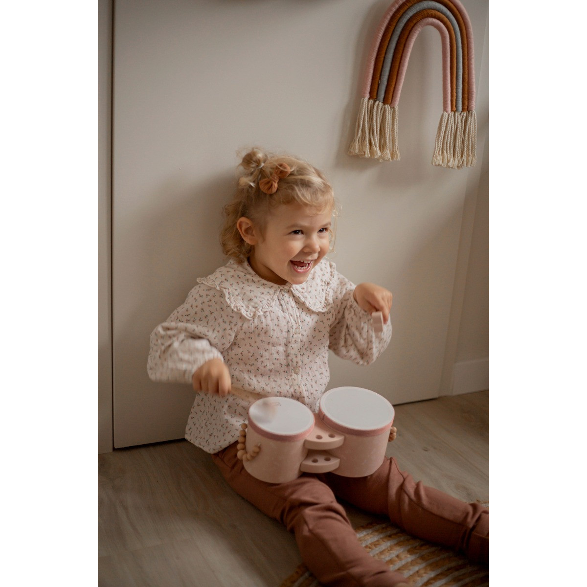 Label Label Roze Houten Bongo's