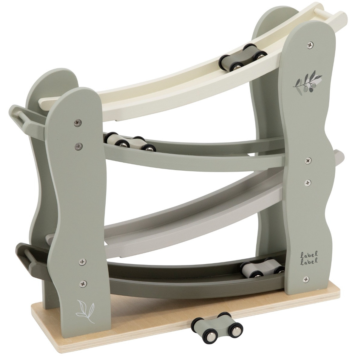 Label Label Olijfgroen Houten Autobaan