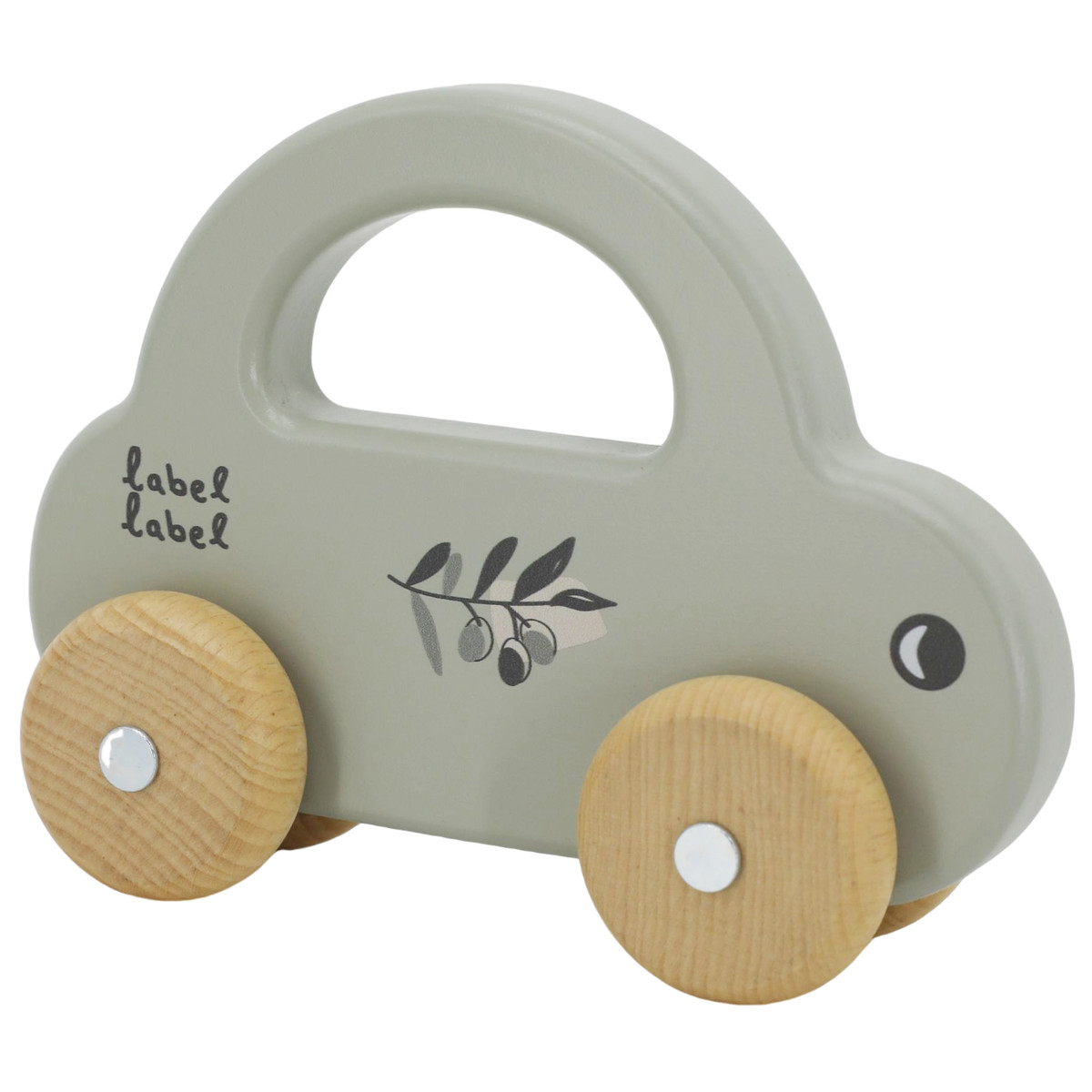 Label Label Olijfgroen Houten Speelgoed Auto