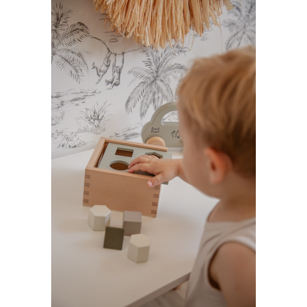 Label Label Olijfgroen Houten Vormenstoof