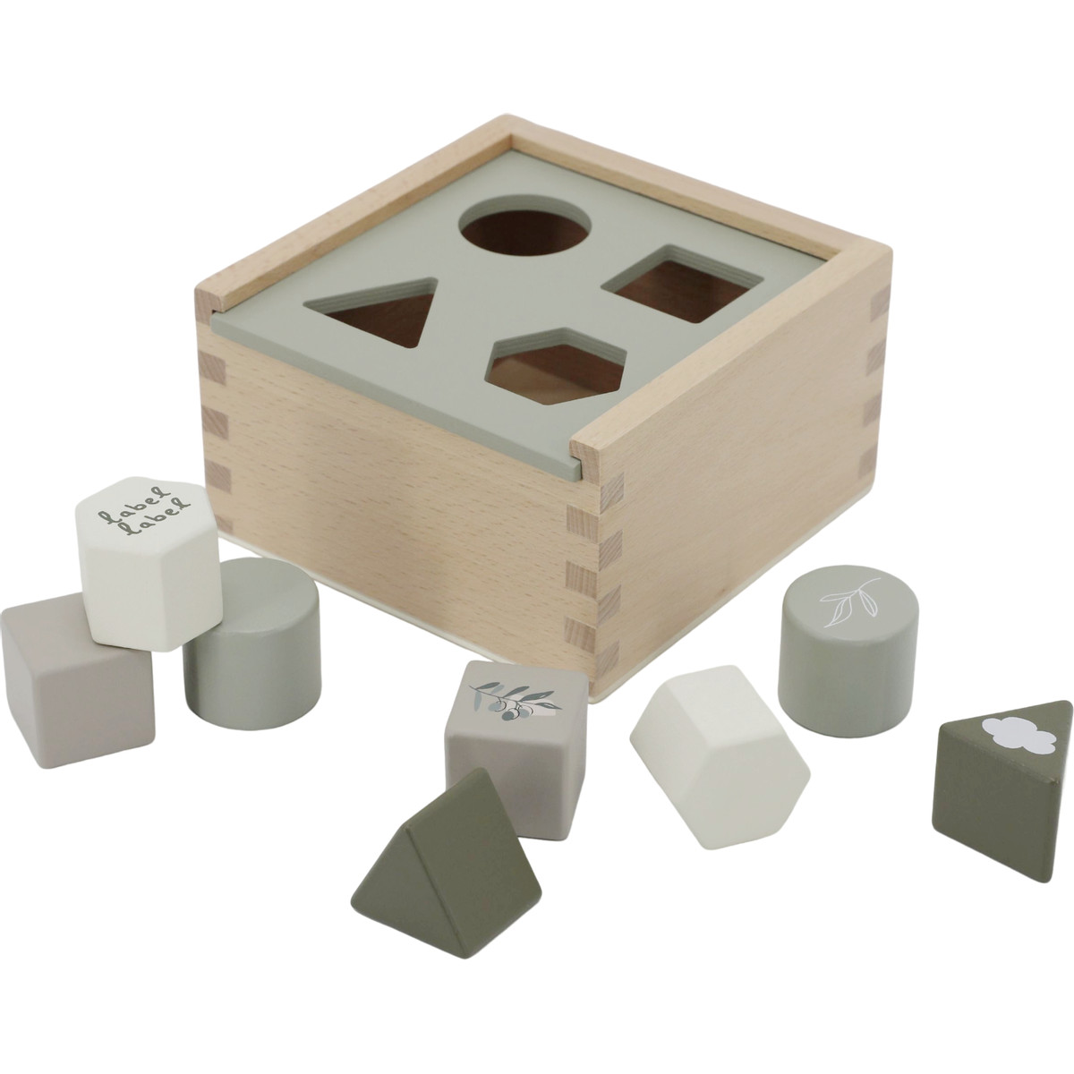 Label Label Olijfgroen Houten Vormenstoof