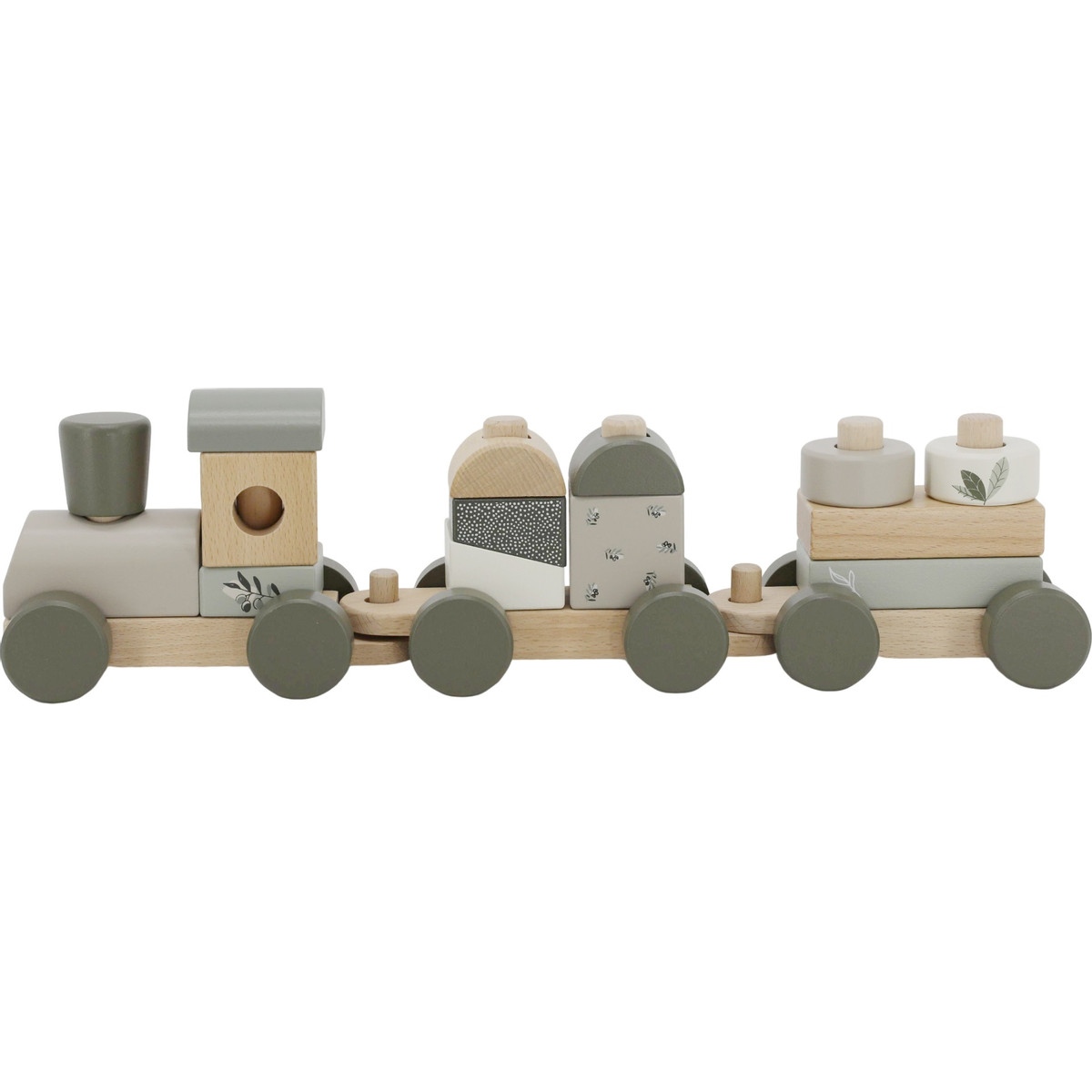 Label Label Olijfgroen Houten Speelgoed Trein