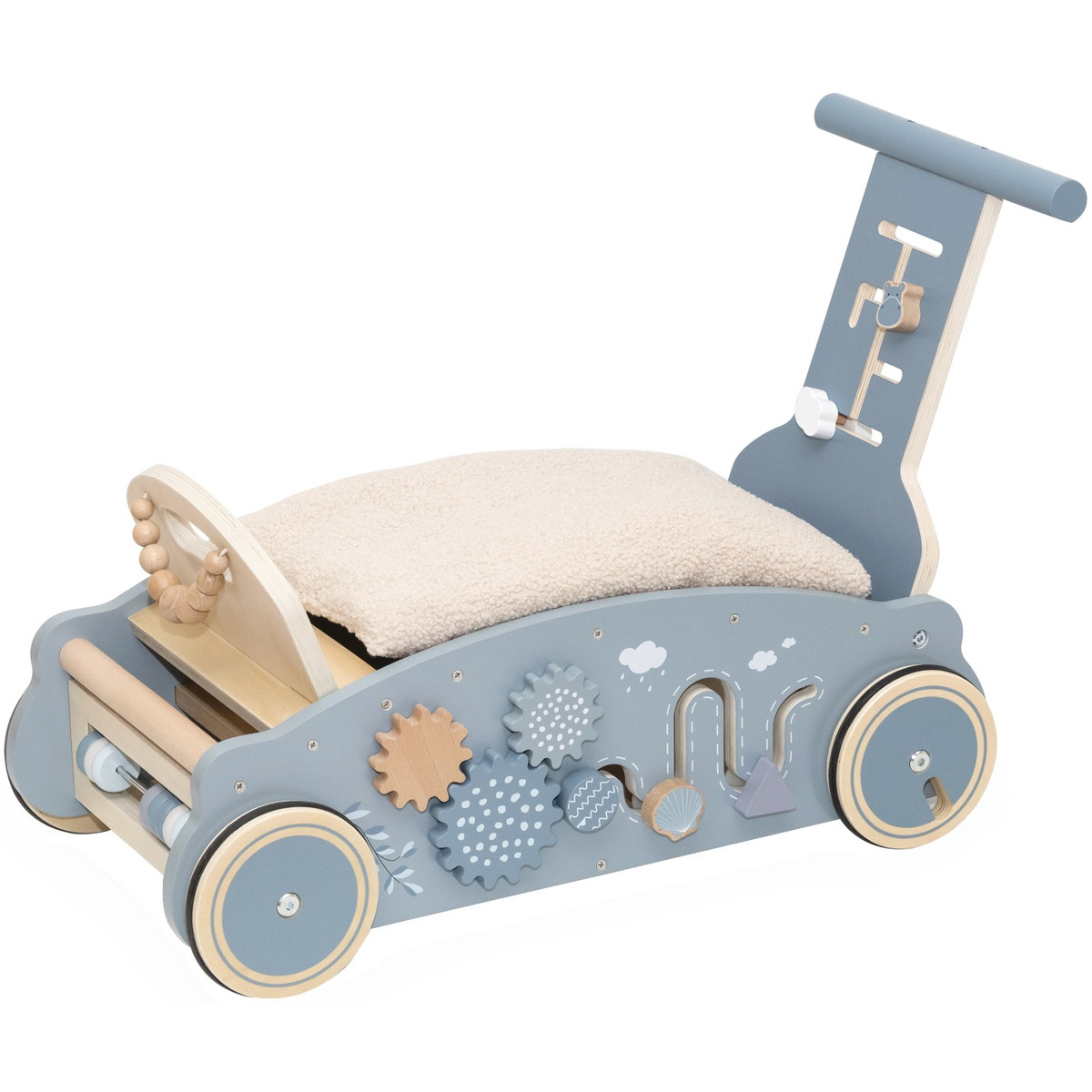 Label Label Blauw Houten 3-in-1 Looptrainer / Loopauto