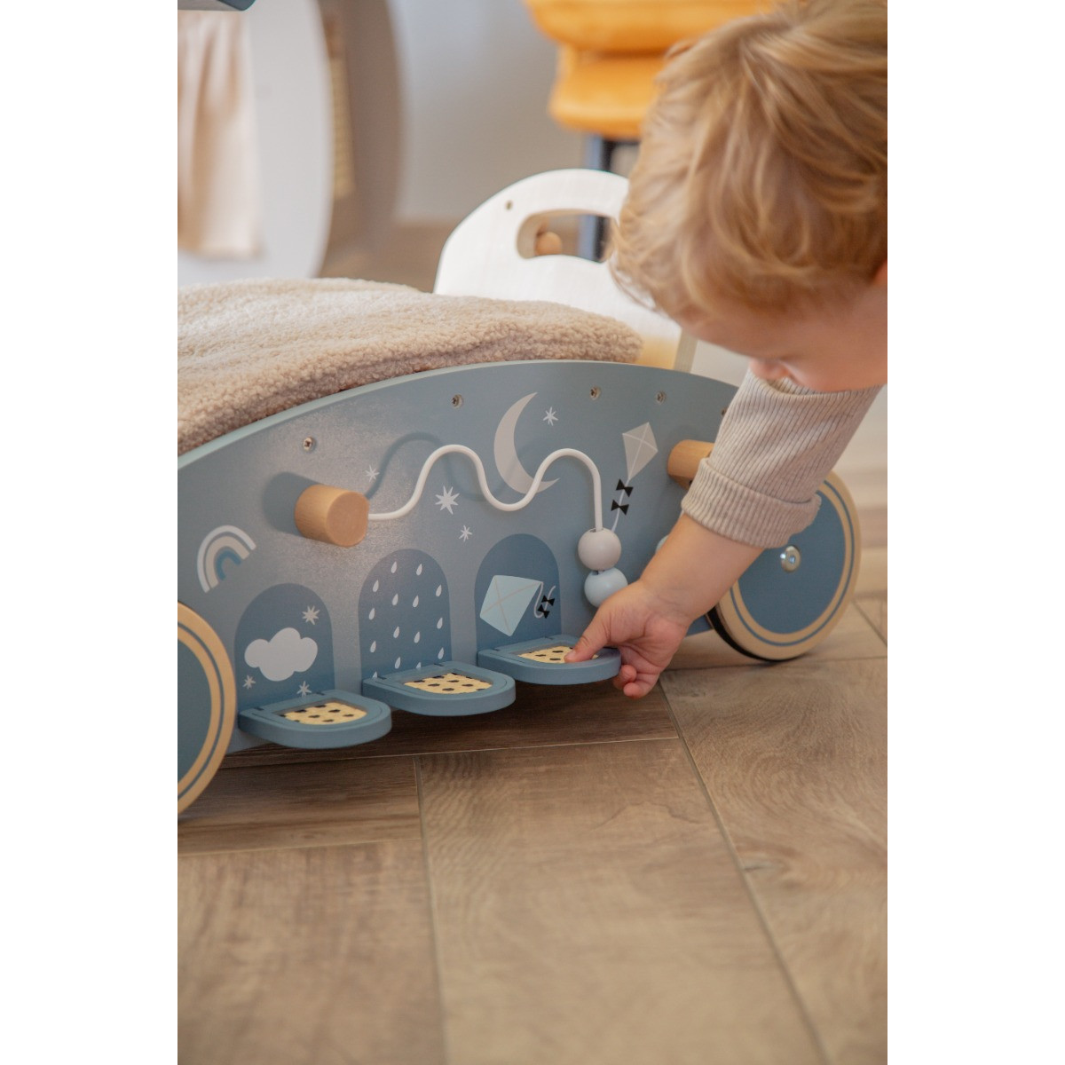 Label Label Olijfgroen Houten 3-in-1 Looptrainer / Loopauto