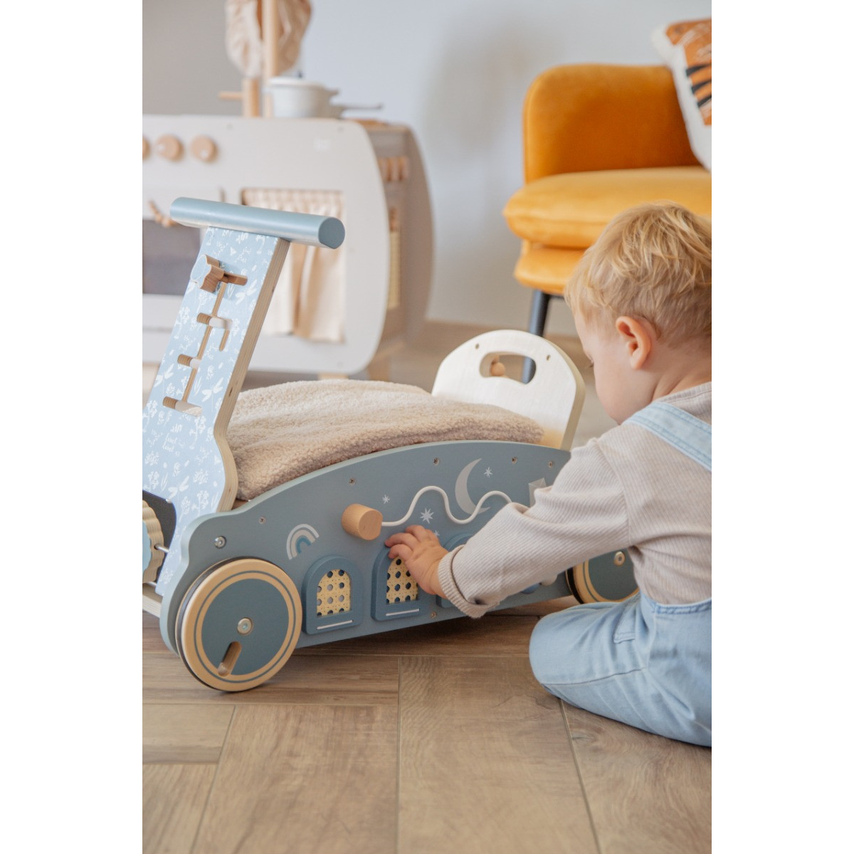 Label Label Roze Houten 3-in-1 Looptrainer / Loopauto