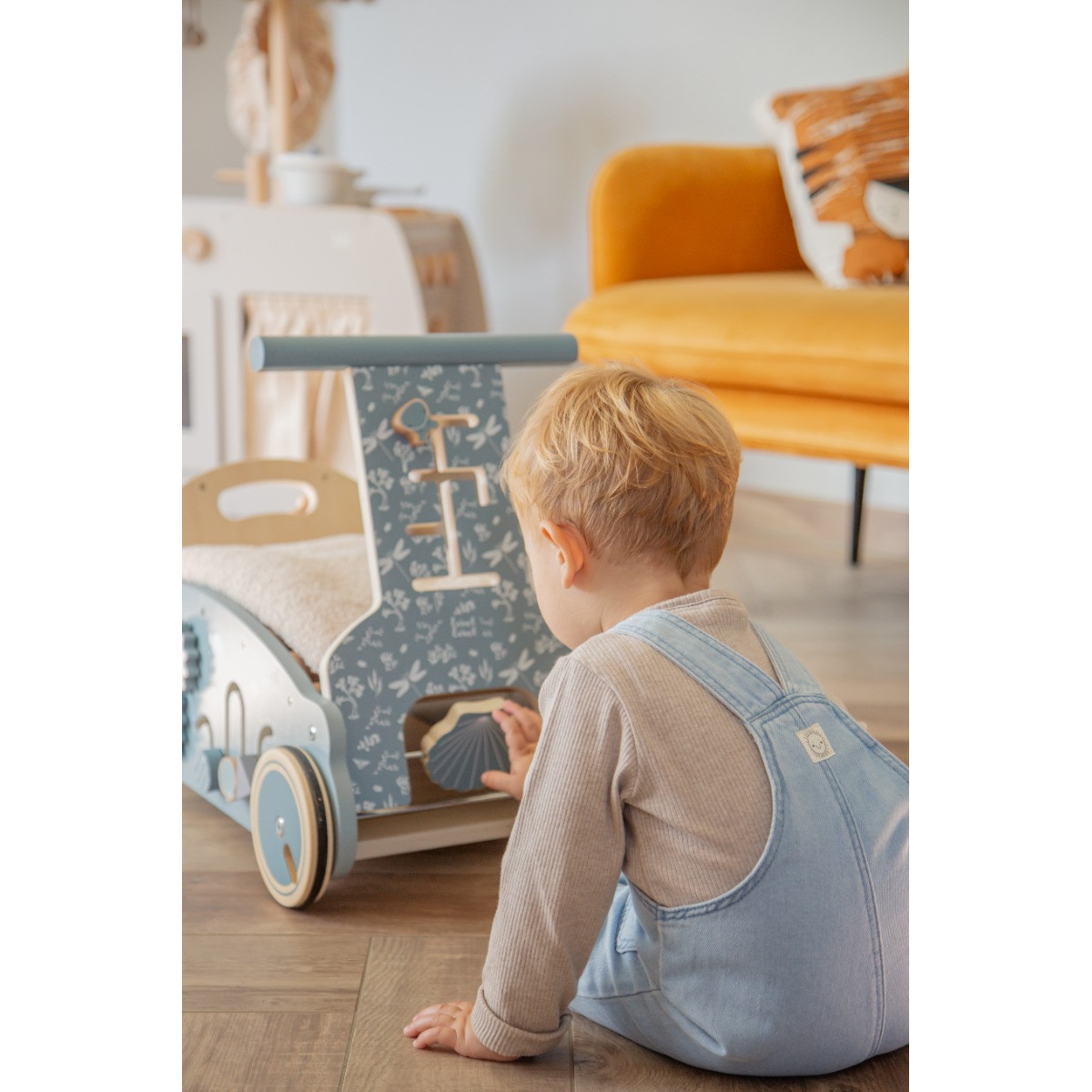 Label Label Olijfgroen Houten 3-in-1 Looptrainer / Loopauto