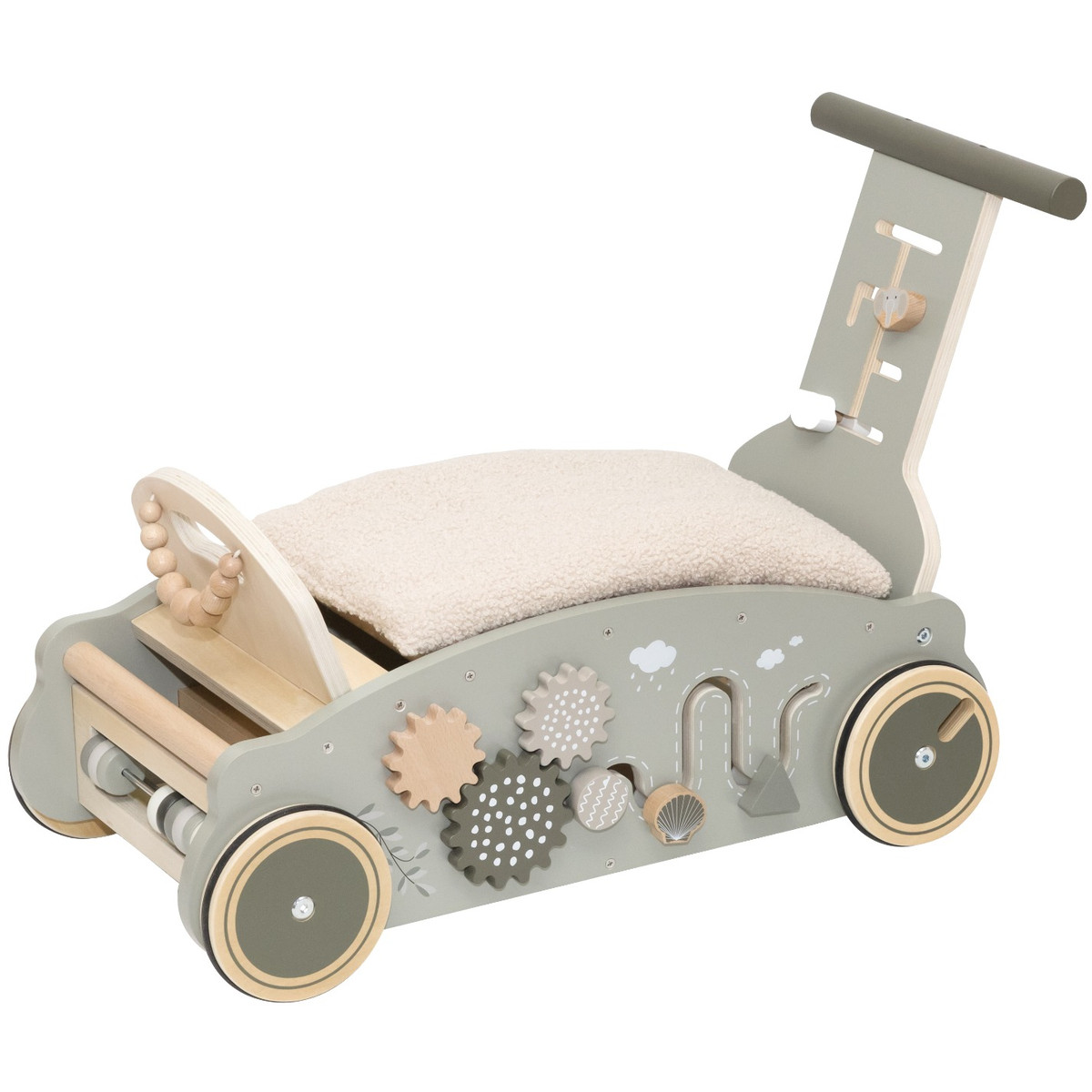 Label Label Olijfgroen Houten 3-in-1 Looptrainer / Loopauto