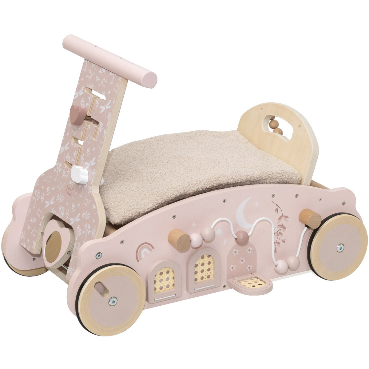 Label Label Roze Houten 3-in-1 Looptrainer / Loopauto