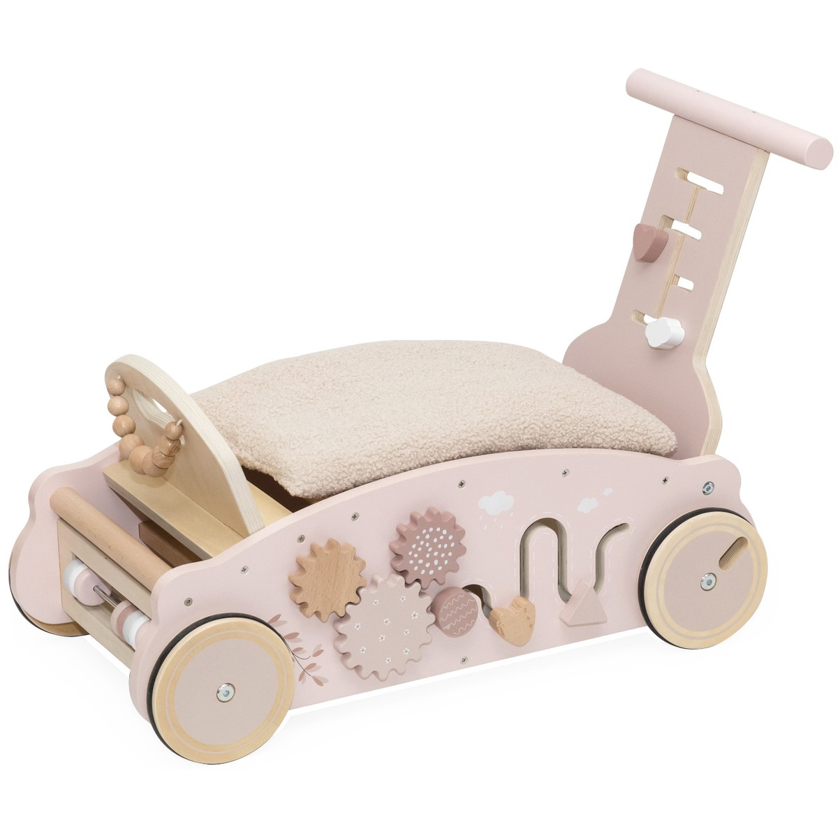 Label Label Roze Houten 3-in-1 Looptrainer / Loopauto