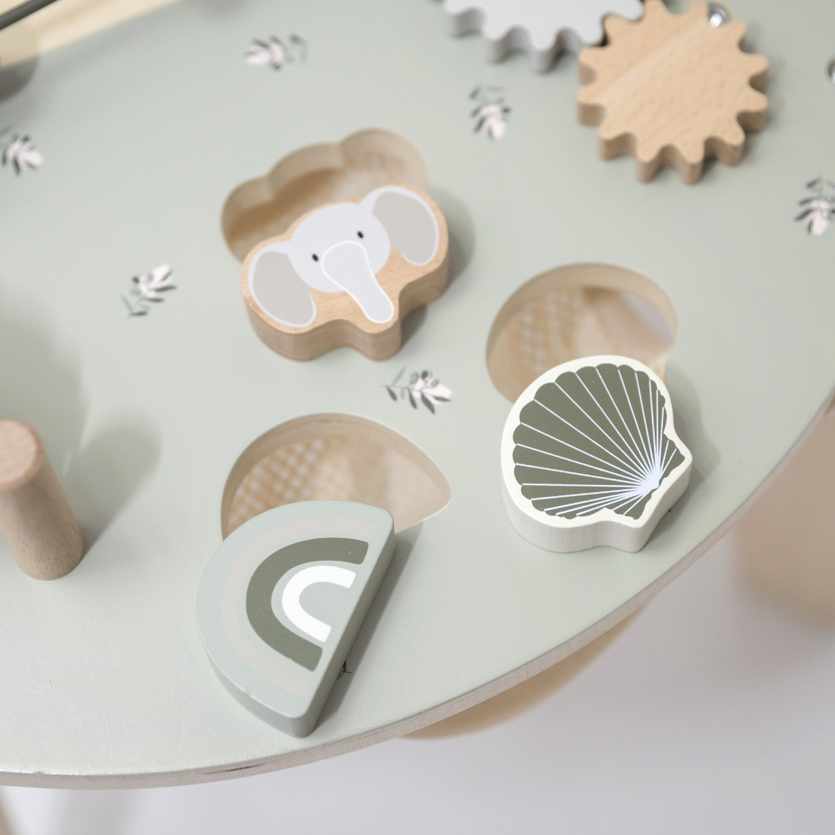 Label Label Olijfgroen Houten Activiteitentafel