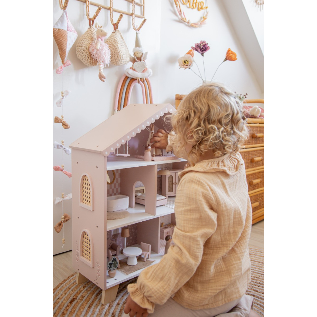 Label Label Roze Houten Poppenhuis