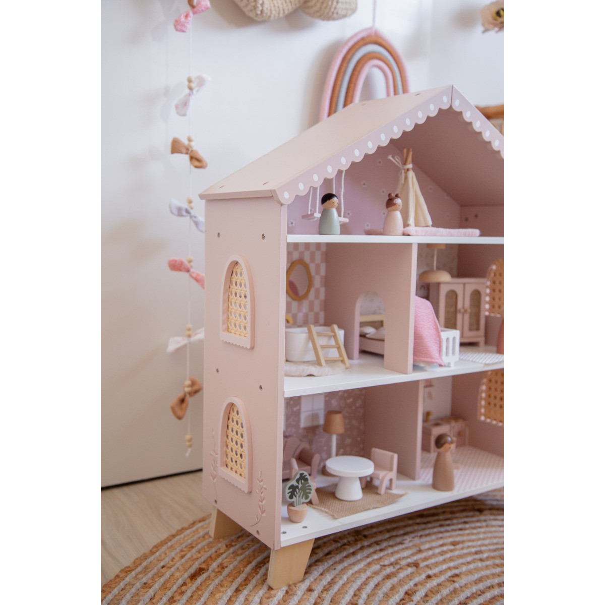 Label Label Roze Houten Poppenhuis